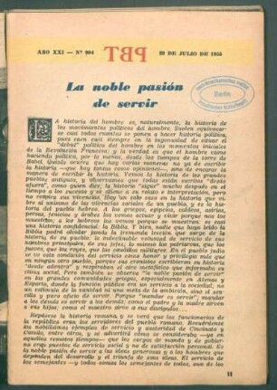 La noble pasión de servir