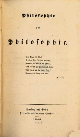 Philosophie der Philosophie