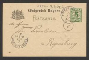 Brief von Hermann Stadler an Hermann Poeverlein