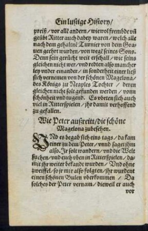 Wie Peter außreitt/ die schöne Magelona zubesehen.