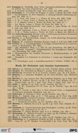 Musik für Orchester und einzelne Instrumente (Nr. 1234-1318)