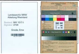 Entnazifizierung Erna De Groote , geb. 10.01.1900 (Lehrerin)