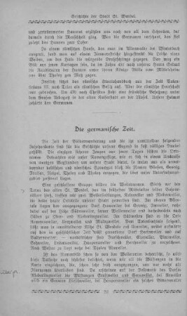 Die germanische Zeit.