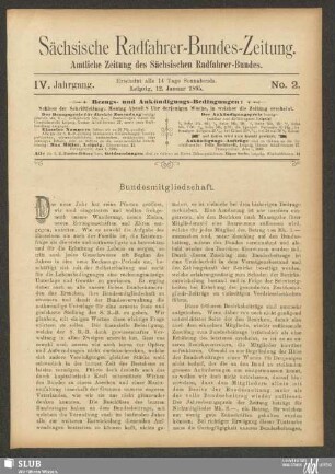 Sächsische Radfahrer-Bundes-Zeitung : amtliche Zeitung des Sächsischen Radfahrer-Bundes