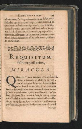Requisitum falsum posterius. Miracula.