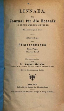 Beiträge zur Pflanzenkunde. 5, 5. 1875