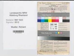 Entnazifizierung Richard Mueller , geb. 23.05.1899 (Revisor)