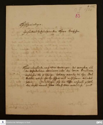 Brief von Johann Jakob Rambach an August Hermann Francke.