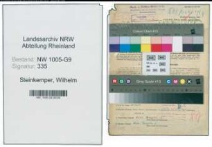 Entnazifizierung Wilhelm Steinkemper , geb. 06.09.1908 (Buchhalter)
