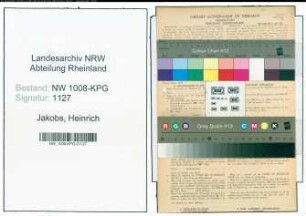 Entnazifizierung Heinrich Jakobs , geb. 06.06.1900 (Arbeiter)