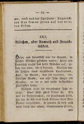 XXII. Röschen, oder Anmuth und Freundlichkeit