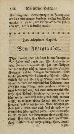 Das achtzehente Kapitel. Vom Aberglauben