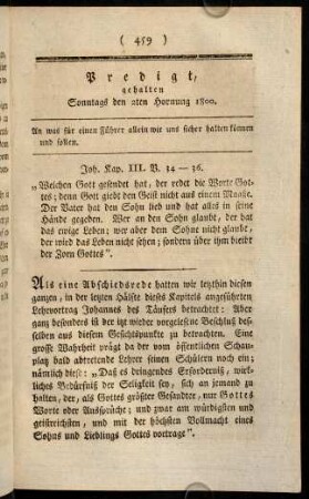 459-470, Predigt, gehalten Sonntags den 2ten Hornung 1800.