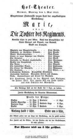 Marie, oder: Die Tochter des Regiments