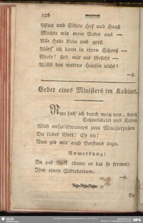 Gebet eines Ministers im Kabinet