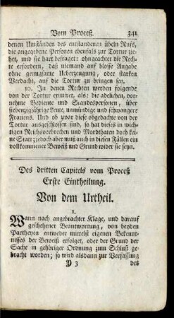 Des dritten Capitels vom Proceß ...