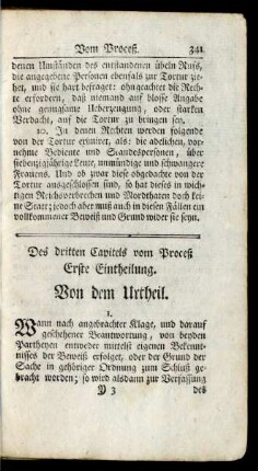 Des dritten Capitels vom Proceß ...