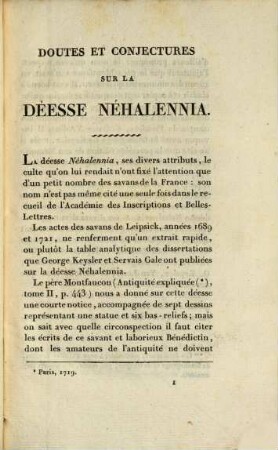 Doutes et conjectures sur la Déesse Nehalennia