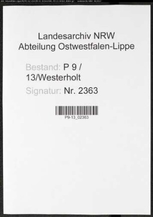 Sterberegister Standesamt Westerholt