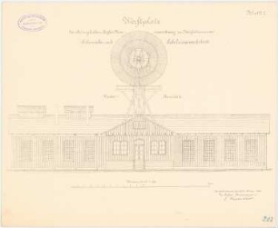 Hafengebäude, Danzig-Neufahrwasser: Schmiede- und Schlosserwerkstatt: Aufriss Vorderansicht 1:100