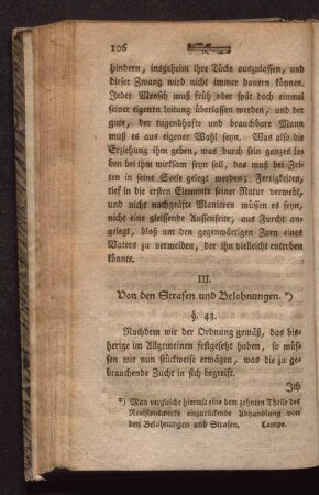 III. Von den Strafen und Belohnungen.