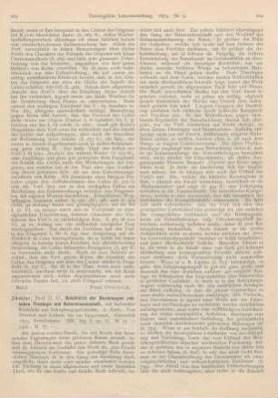 203-205 [Rezension] Zöckler, Otto, Geschichte der Beziehungen zwischen Theologie und Naturwissenschaft, mit besondrer Rücksicht auf Schöpfungsgeschichte. 2. Abth.: Von Newton und Leibniz bis zur Gegenwart