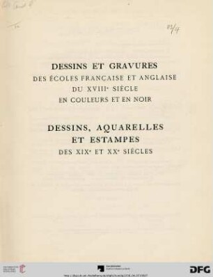 Collection de Mr. & Mme. Émile Laffon : dessins du XVIIIe siècle: Boissieu, Boucher ..., miniatures et dessins de J.-B. Isabey, dessins et aquarelles des écoles romantique, impressionniste et moderne ..., estampes des XIXe et XXe siècles ... ; 7 et 8 avril 1938 a Zurich, Savoy-Hotel