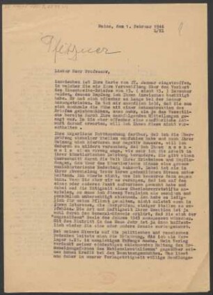 Brief an Hans Pfitzner : 01.02.1946