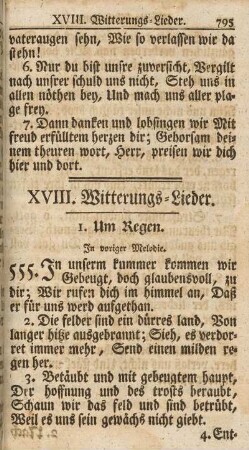 XVIII. Witterungs-Lieder