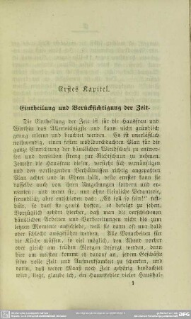 Erstes Kapitel. Eintheilung und Berücksichtigung der Zeit