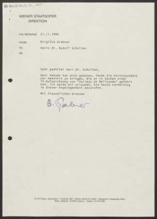 Brief an Rudolf Scholten, 21.11.1990