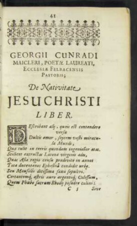 De Nativitate Jesu Christi Liber.