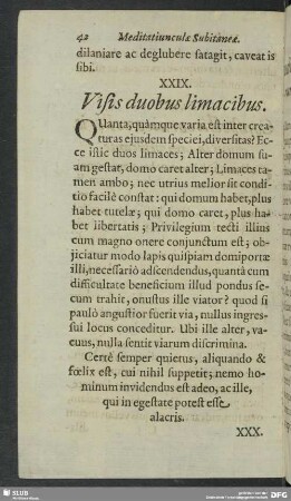 XXIX. Visis duobus limacibus
