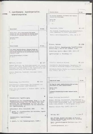 6. Jugendbewegung, Jugendorganisation, Generationsproblem