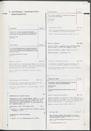 6. Jugendbewegung, Jugendorganisation, Generationsproblem