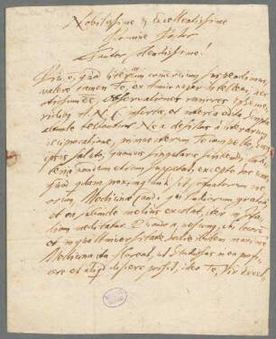 Georg Abraham Mercklin (-1652) Autographen: Brief von Georg Abraham Mercklin an Guiseppe Lanzoni - BSB Autogr.Cim. Mercklin, Georg Abraham