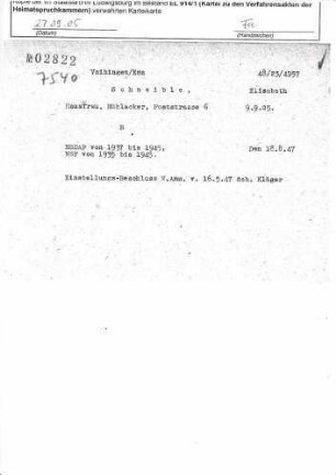 Schnaible, Elisabeth geb. Müller