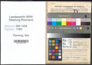 Entnazifizierung Ilse Panning , geb. 14.05.1910 (Aerztin)
