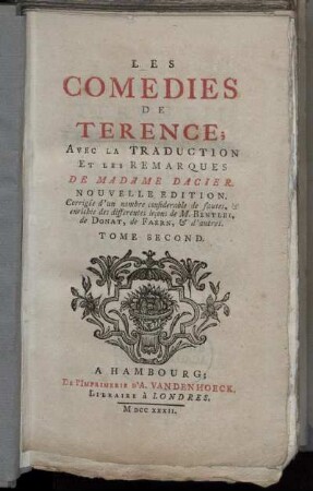 T.2: Les Comedies De Terence. Tome Seconde
