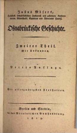 Justus Mösers sämmtliche Werke, 6. Osnabrückische Geschichte. Zweiter Theil