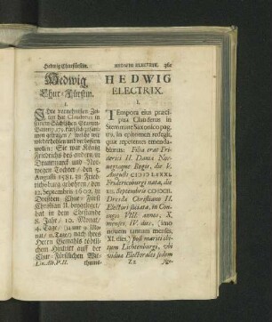 Hedwig. Chur-Fürstin.