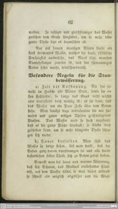 Besondere Regeln für die Staubewässerung
