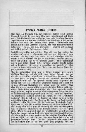 Primus contra Ultimus.