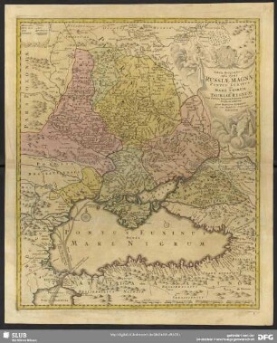 Tabula Geographica qua pars Russiae Magnae Pontus Euxinus seu Mare Nigrum et Tauriae Regnum