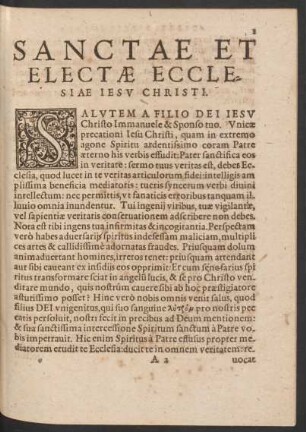 Sancta Et Electae Ecclesiae Iesu Christi.