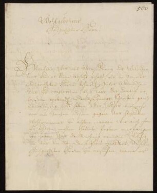 Brief des Grafen Casimir zu Sayn-Wittgenstein-Berleburg an Johann Friedrich von Uffenbach, Bad Berleburg, 7.2.1730