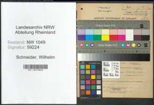 Entnazifizierung Wilhelm Schneider , geb. 15.07.1889 (Haendler)