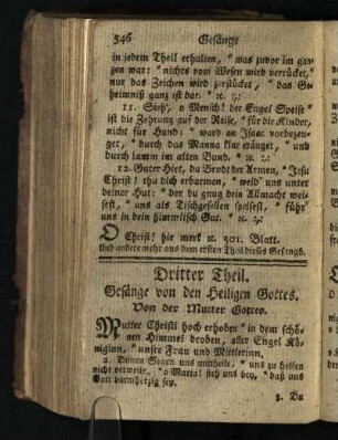 Dritter Theil: Gesaenge von den Heiligen Gottes