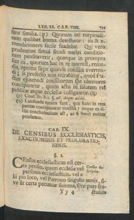 Cap. IX. De Censibus Ecclesiasticis, Exactionibus Et Procurationibus