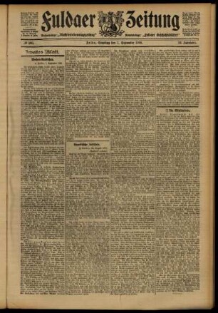 Zweite Ausgabe vom Samstag, den 01. September 1906.